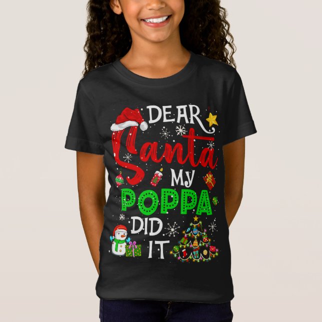 Camiseta Caros Papais noeis, Meu Pai Fez Coragem De Natal (Frente)