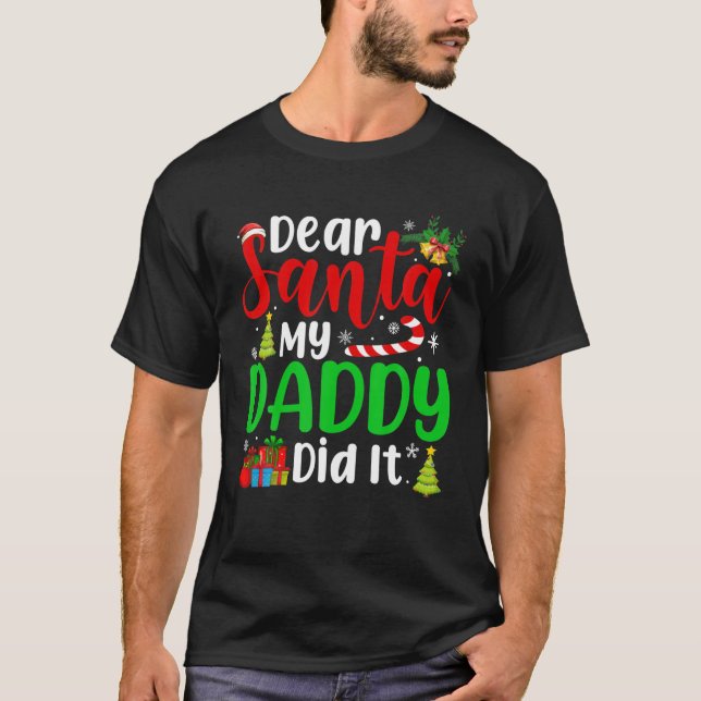 Camiseta Caros Papais noeis Meu Pai Fez Férias De Natal Eng (Frente)