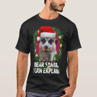Camiseta Caros Papais noeis, o Cute Meerkat era malvado no