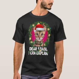 Camiseta Caros Papais noeis, o Gato Bengala Fofo era malvad
