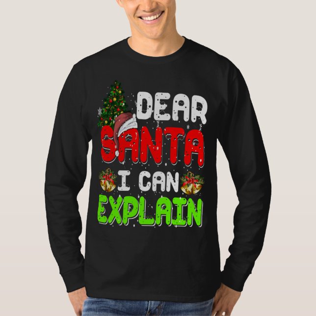 Camiseta Caros Papais noeis Posso Explicar O Engraçado Xmas (Frente)