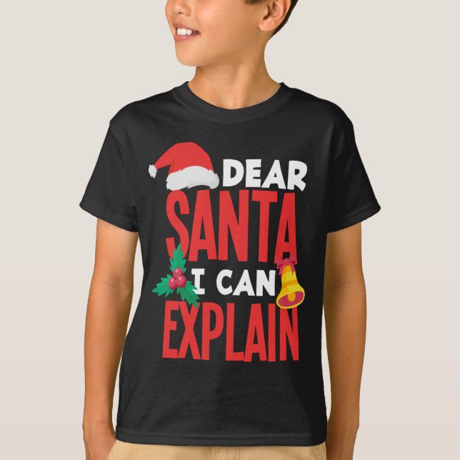 Camiseta Caros Papais noeis, Posso Explicar Papai Noel Que  (Frente)