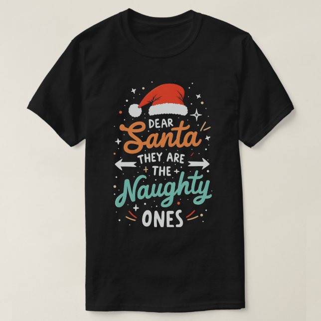 Camiseta Caros Papais noeis, São Os Malditos Natal (Frente do Design)