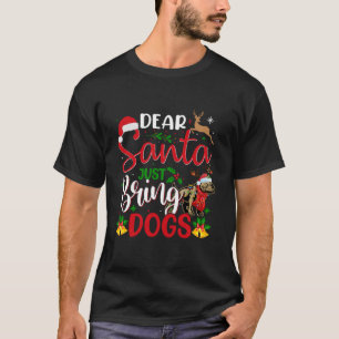 Camiseta Caros Papais noeis, Tragam Cães De Natal Pitbull