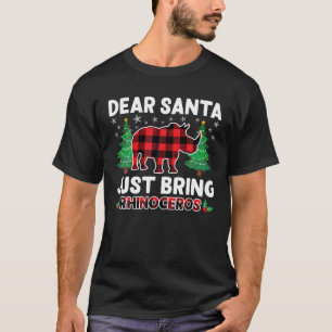 Camiseta Caros Papais noeis Tragam O Rinoceronte-Xadrez Xma