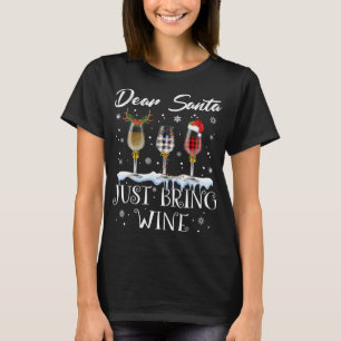 Camiseta Caros Papais noeis, Tragam Óculos De Vinho.