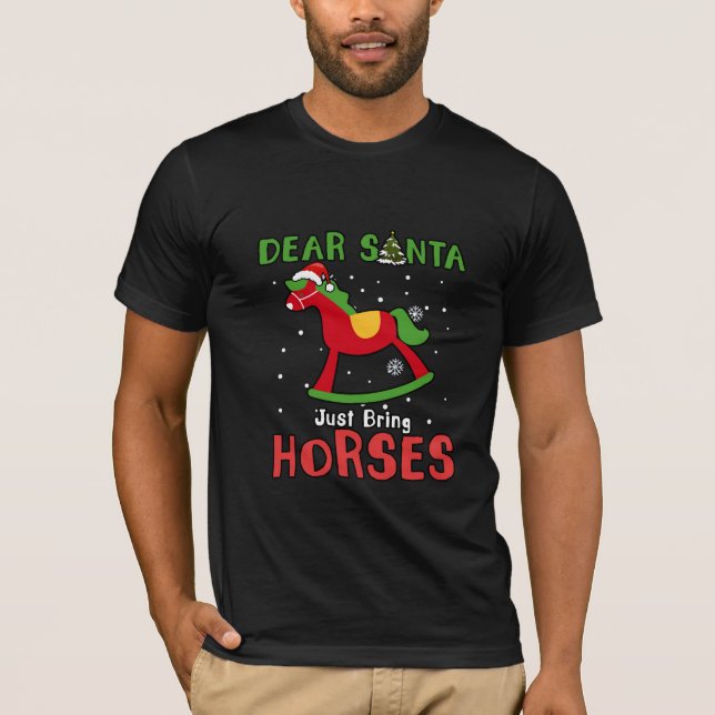 Camiseta Caros Papais noeis trazem Cavalo de Natal Engraçad (Frente)