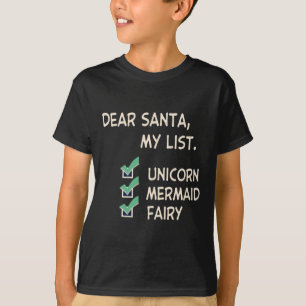 Camiseta Caros Papais noeis Unicórnio Sereia Fada Engraçada