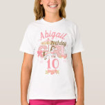 Camiseta Carousel Birthday Girl<br><div class="desc">Comemora o aniversário com esta camiseta especial, design especial e personalizada</div>