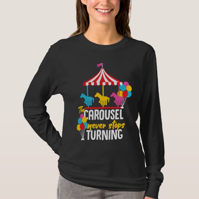 Camiseta Carousel Horse Merry Go Round Design for Girls and (Frente)