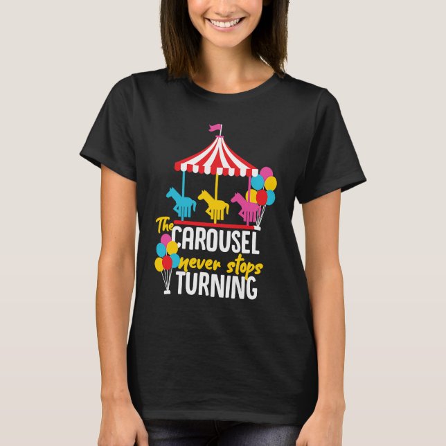 Camiseta Carousel Horse Merry Go Round Design for Girls and (Frente)