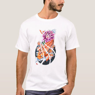 Camiseta Carpa alaranjada japonesa oriental legal Lotus dos