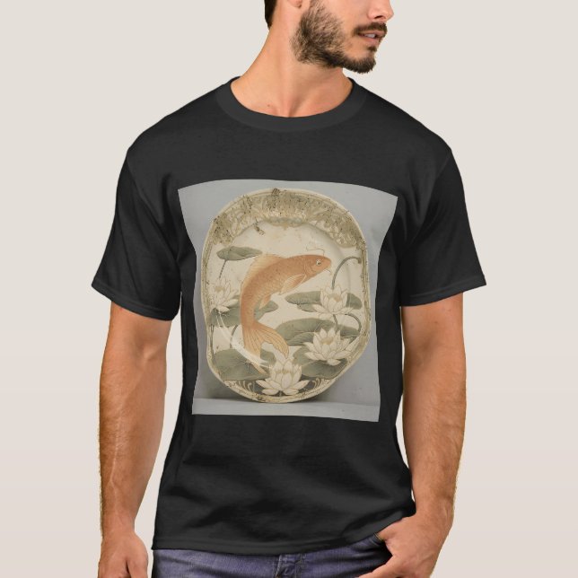 Camiseta Carpa Art Nouveau em Ouro (Frente)