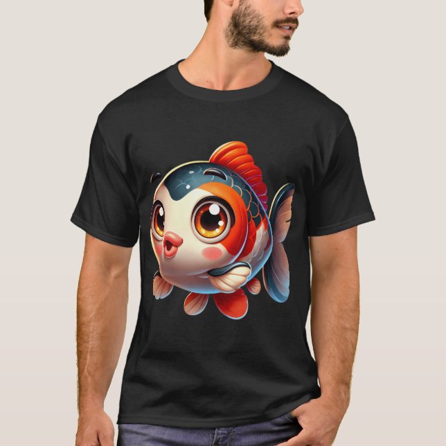 Camiseta Carpa Asiática Adorável (Frente)