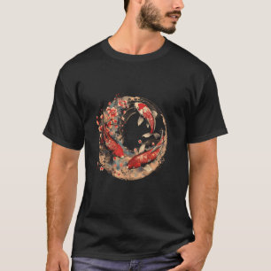 Camiseta Carpa Asiática Koi Peixe Koi Flor de Cerejeira Sak