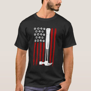 Camiseta Carpa De Carpintaria De Bandeira Americana, 4 De J