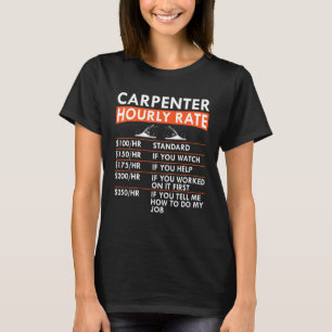 Camiseta Carpa de Taxas Horárias do Carpinteiro de Mão-de-O