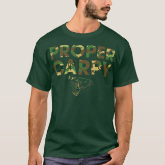 Camiseta Carpa Engraçada Pesca Adequada Camuflagem de Capoe
