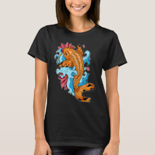 Camiseta Carpa Japonesa Peixe Japonês Flor de Cerejeira 21