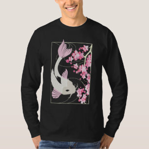 Camiseta Carpa Japonesa Peixe Japonês Flor de Cerejeira 32
