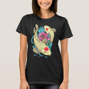 Camiseta Carpa Japonesa Peixe Japonês Flor de Cerejeira 76