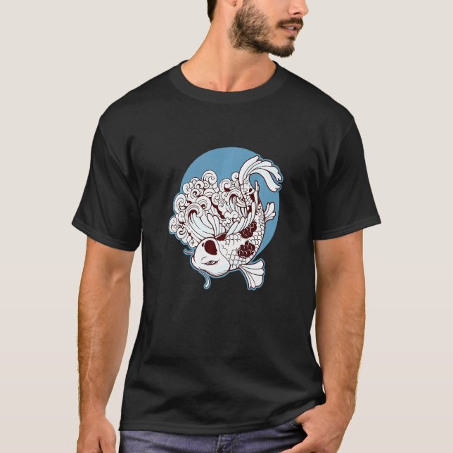 Camiseta Carpa Koi Asiática Lagoa de Koi (Frente)
