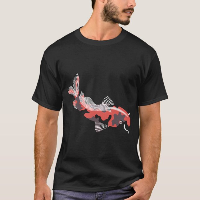 Camiseta carpa koi estilo japonês (Frente)