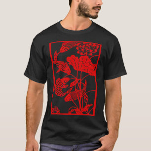 Camiseta Carpa Koi Japonesa Nishikigoi Peixe Folha de Bordo