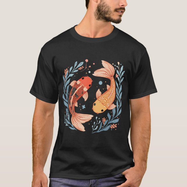 Camiseta Carpa Koi Laranja e Amarela  (Frente)