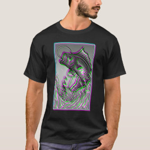 Camiseta Carpa Peixe Koi Pesca Japonesa Grande Onda Kana
