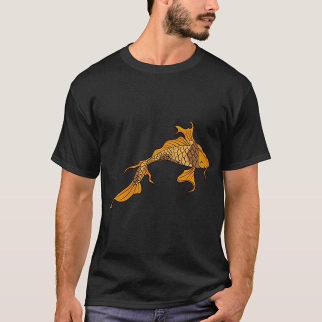 Camiseta Carpas Koi adormecidas em tons de laranja (Frente)