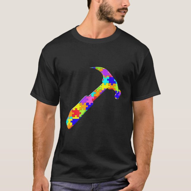 Camiseta Carpenter Hammer Jigsaw Autism Puzzle (Frente)