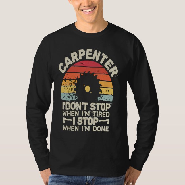 Camiseta Carpenter retro for men retro carpenters woodworke (Frente)