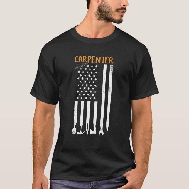 Camiseta Carpenter Tools US American Flag (Frente)
