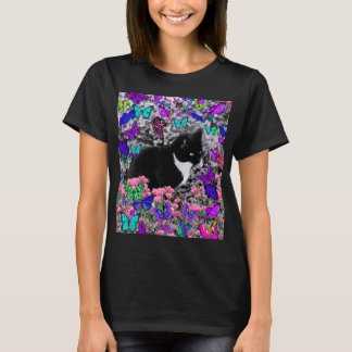 Camiseta Carrapatos em Borboletas II - Gato Tuxedo