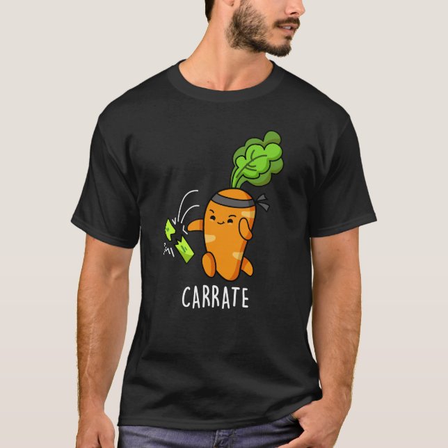 Camiseta Carrate Funny Carrot Karate Pun Dark BG (Frente)