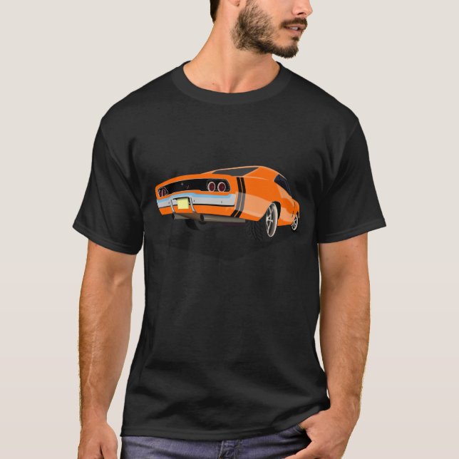 Camiseta Carregador 68 na laranja (Frente)