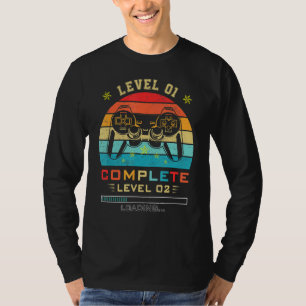 Camiseta Carregamento de Nível 2 Completado do primeiro ani
