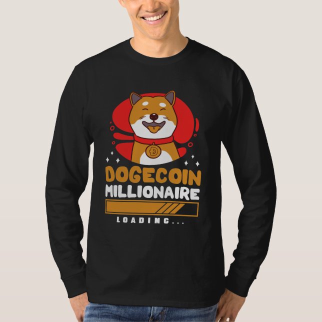 Camiseta Carregamento do Crypto DogeCoin Millionaire (Frente)