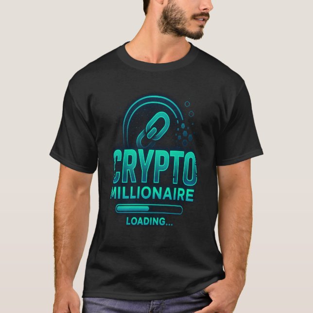 Camiseta Carregamento do Crypto Millionaire | Blockchain In (Frente)