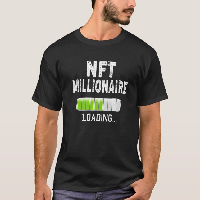 Camiseta Carregamento do NFT Millionaire Aguarde a Criptogr (Frente)
