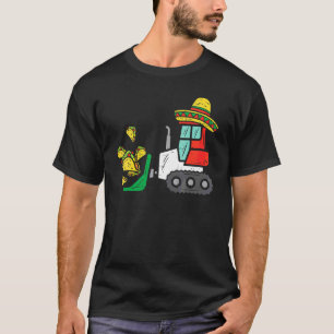 Camiseta Carregamentos De Tacos Bulldozer Cinco De Mayo Kid