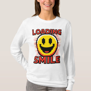 Camiseta Carregando Smile – Rosto Sorridente Retro Pixel Ar