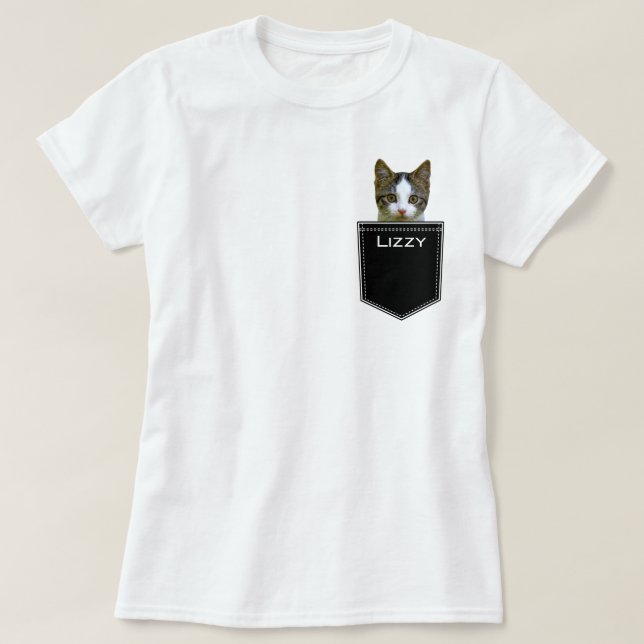 Camiseta Carregue a Foto Pet e o Nome da Pet Personalizado (Frente do Design)