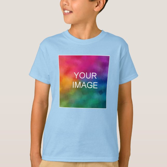 Camiseta Carregue online sua própria foto para jovens (Frente)
