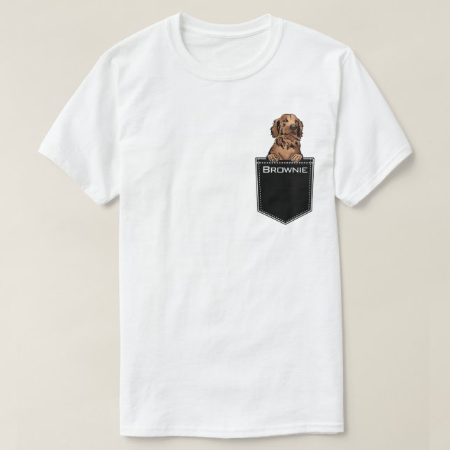 Camiseta Carregue seu nome de Pet para o Retriever de Ouro  (Frente do Design)