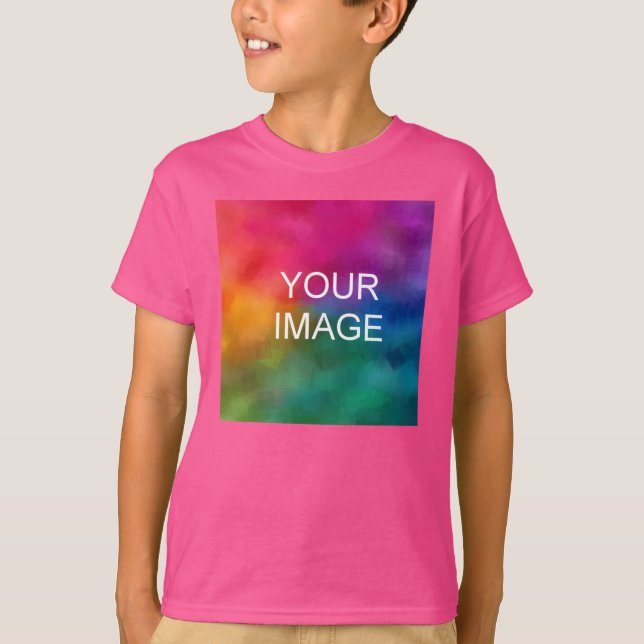 Camiseta Carregue Seus Meninos De Modelo De Foto Uau Rosa (Frente)