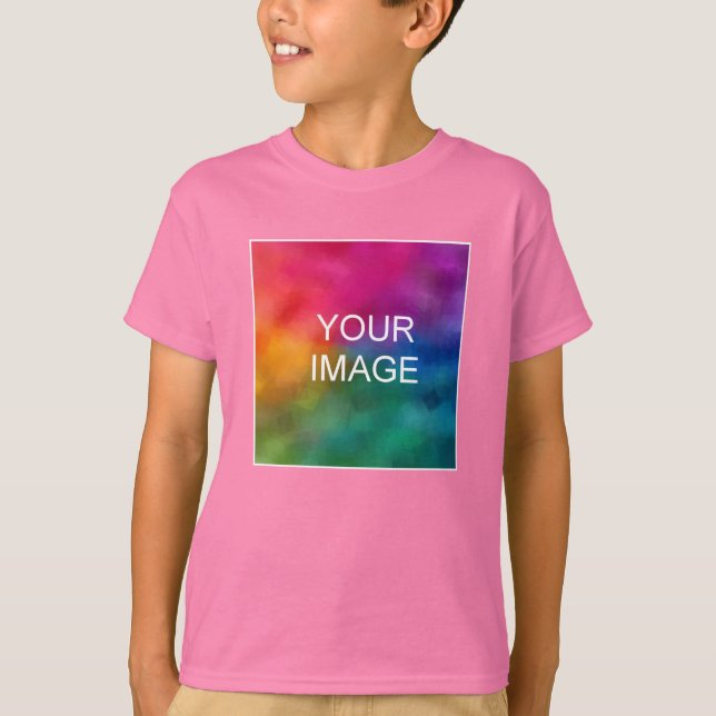 Camiseta Carregue sua foto de texto para crianças jovens ro (Frente)