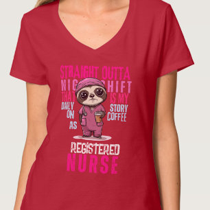 Camiseta Carreira de Enfermeira de Telemetria Noturna Histó