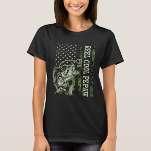 Camiseta Carrete Retro Legal Pepaw Camuflagem Bandeira EUA